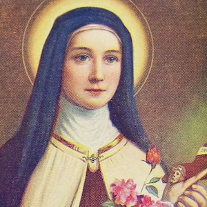 Sainte Thérèse vintage Carte Sainte Fabriquée aux USA Sainte Thérèse Lisieux Patronne des Malades