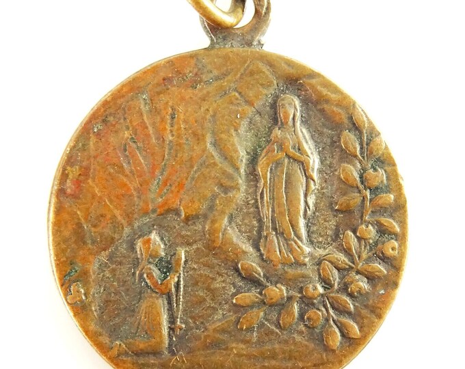 1908 Our Lady of Lourdes Centennial Medal Antique Pendant Notre Dame ...