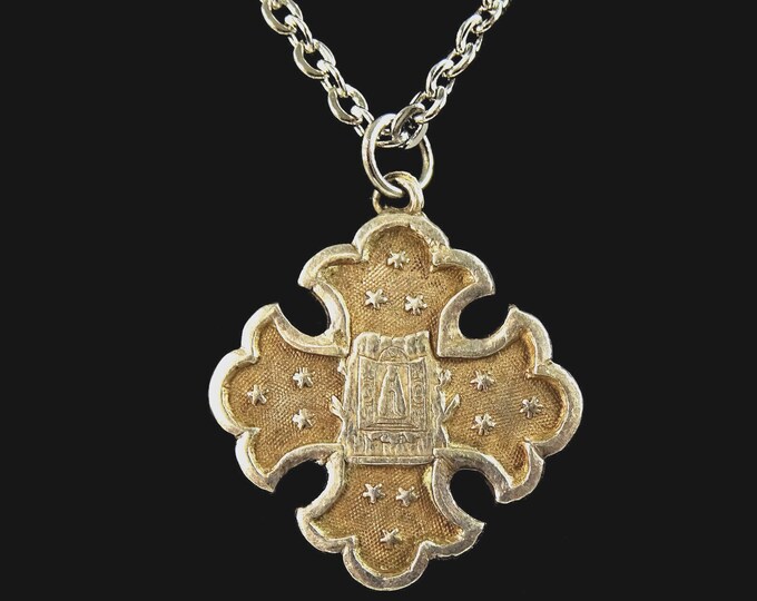 Antique Notre Dame Du Chene Pilgrimage Souvenir Silver Medal Our Lady ...