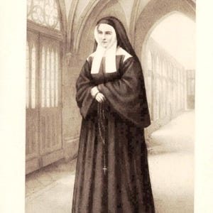 Carte vintage Sainte Bernadette Soubirous Lourdes nonne visionnaire