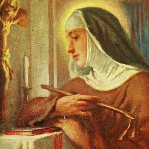 Maria Maddalena Martinengo, carte sacrée allemande vintage, patronne contre la tuberculose