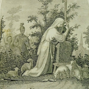 Sainte-Solange vierge et martyre ancienne carte sainte baies françaises
