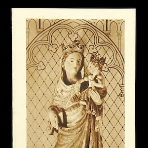 Notre Dame de Montmelian Oise Vintage Holy Prayer Card French Carte Priere
