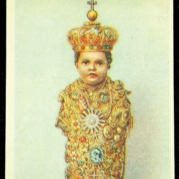 Santo Bambino of Aracœli Holy Child of Aracœli Vintage Holy Prayer Card French