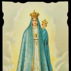 Notre Dame de Fourvière vintage Holy Card Français à Fourvière, j'ai prié pour vous