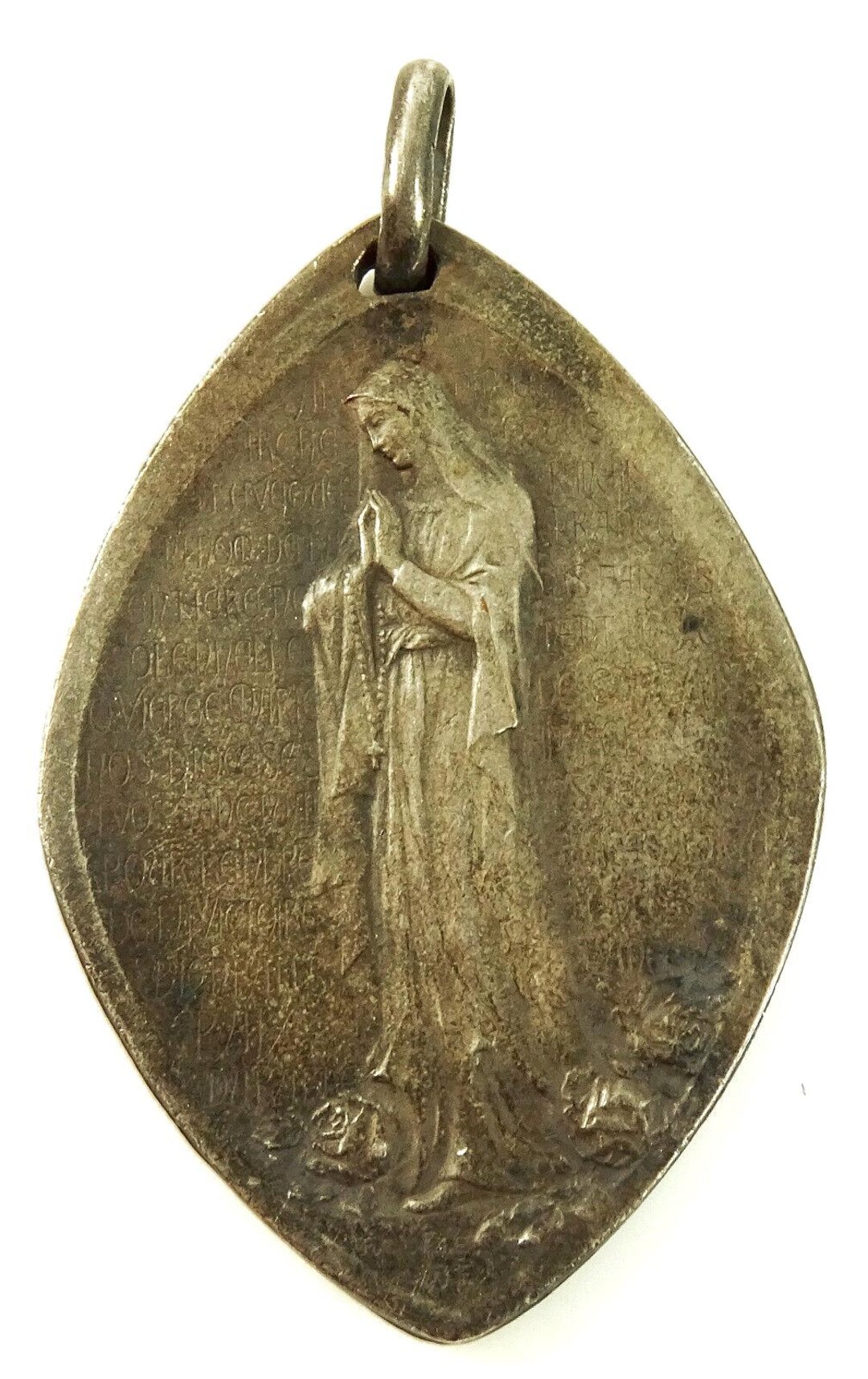 Our Lady of Lourdes Pilgrimage Medal Vintage French Bishops Large Size ...