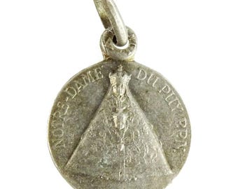Notre Dame du Puy and Notre Dame de France Small Vintage Medal Charm of Our Lady