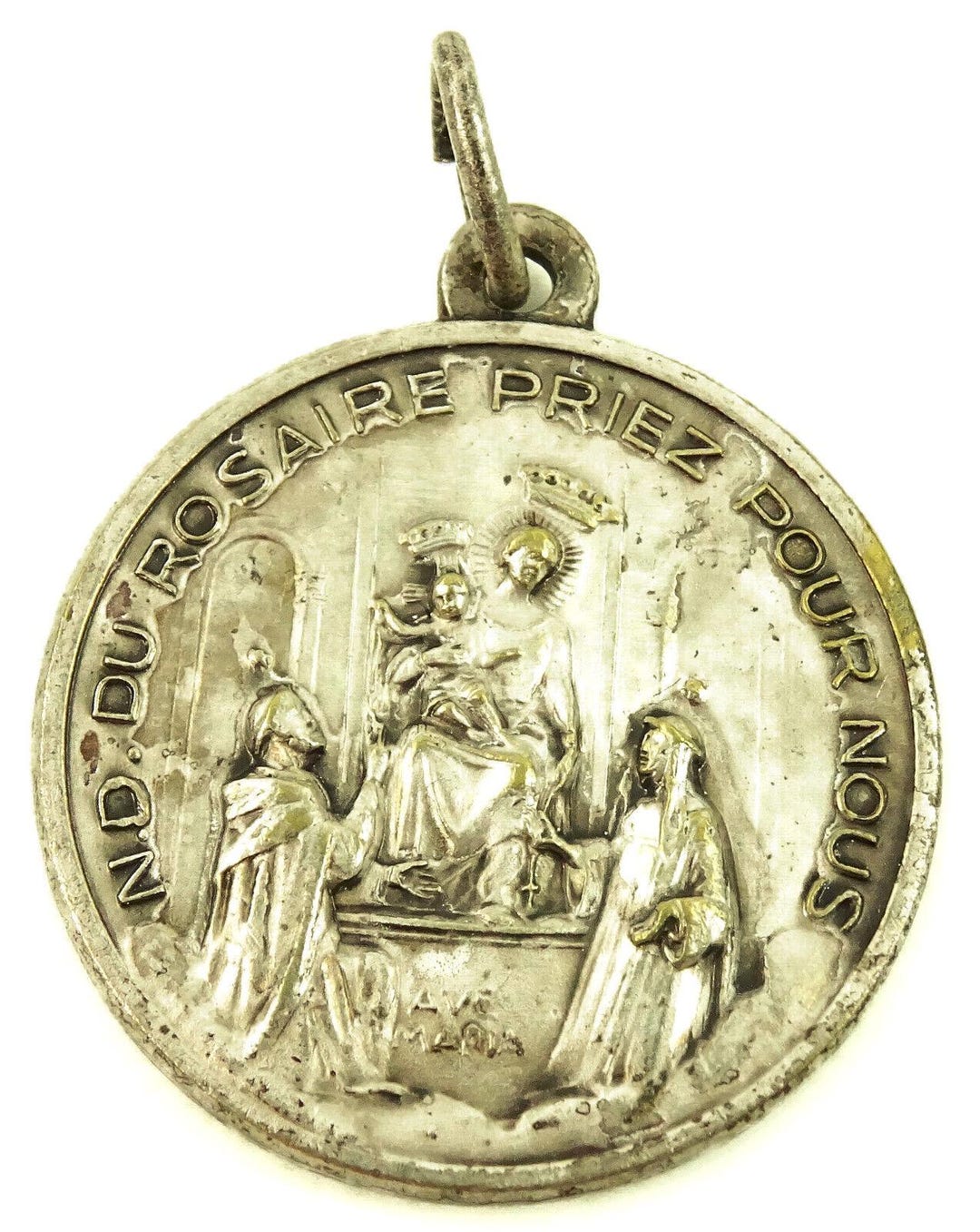 Notre Dame Du Rosaire Montreal Vintage Medal Pendant Our Lady of the ...