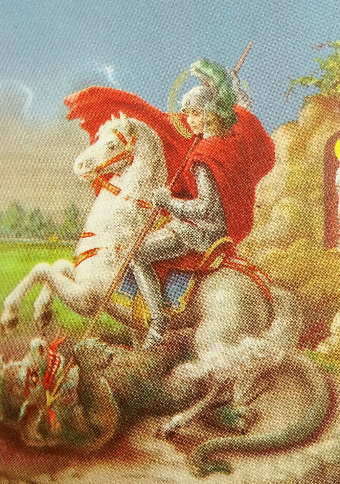 St George Slaying Dragon Vintage Holy Card Italy Saint Georges | Etsy