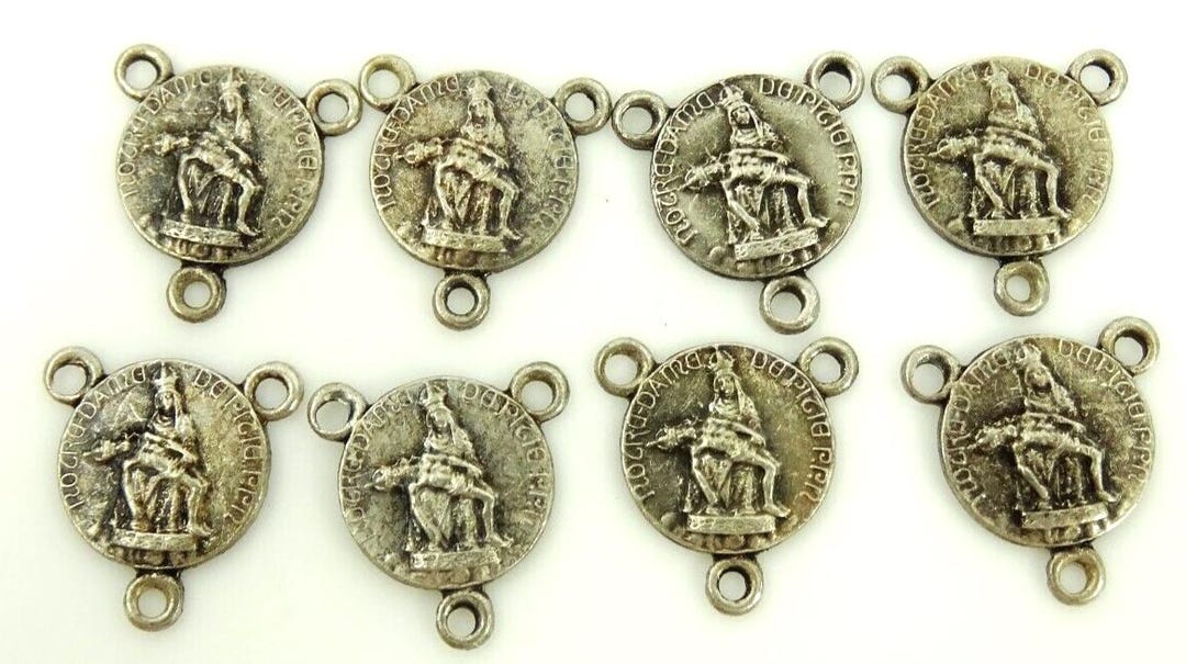 La Pieta Vintage Rosary Center Medals Lot Parts Pieces Notre Dame De ...