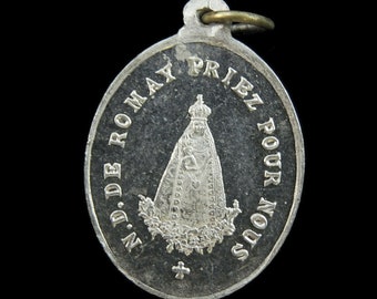 Notre Dame de Romay Vintage French Catholic Medal Aluminum St Ann Saint Anne