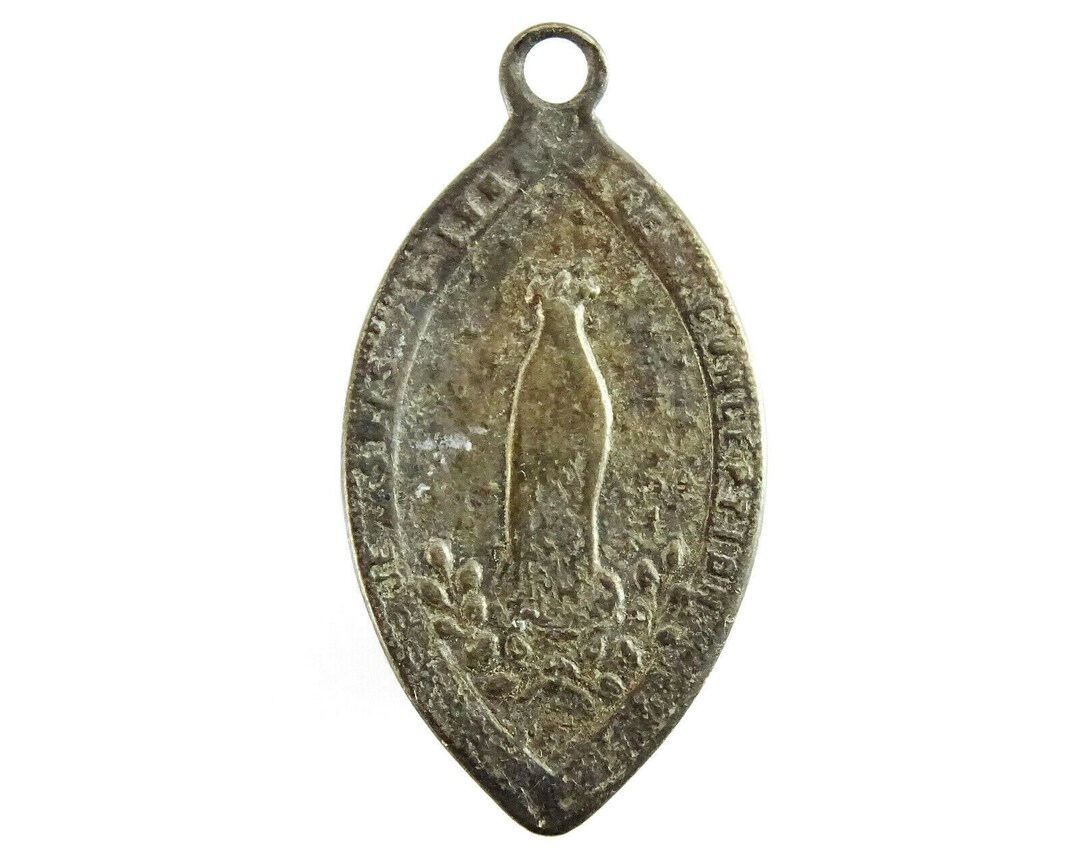 Antique Sterling Silver Catholic Medal of Our Lady of Lourdes - Etsy