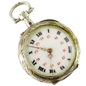 Antique Ladies Pocket Watch Silver French Hallmarks As Is