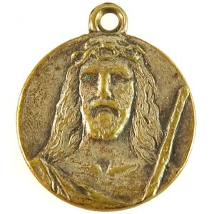 Jesus Vintage Medal Pendant Pope Pius XI 1920s 30s