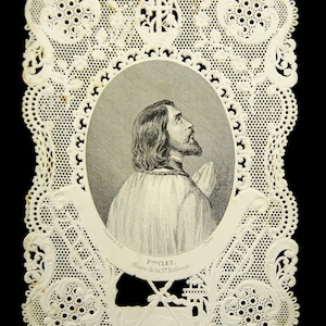 François-Régis Francis Régis CLET Carte Sainte Antique Dentelle de papier français Gaspard