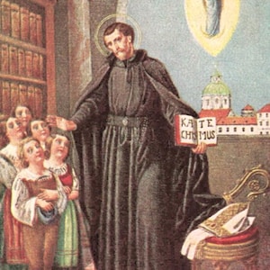Saint-Pierre-Canisius Saint-kanisius allemand vintage carte sainte jésuite