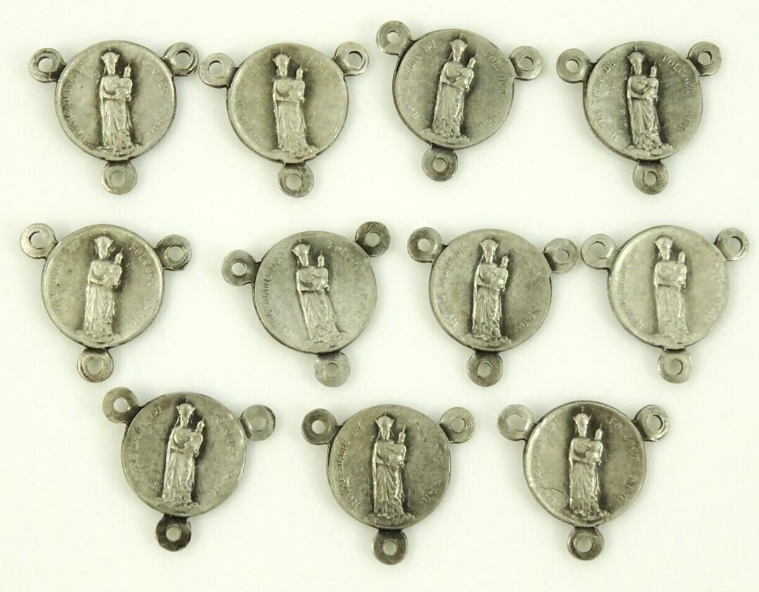 Our Lady of Folgoet Vintage Rosary Center Medals Lot French Notre Dame ...
