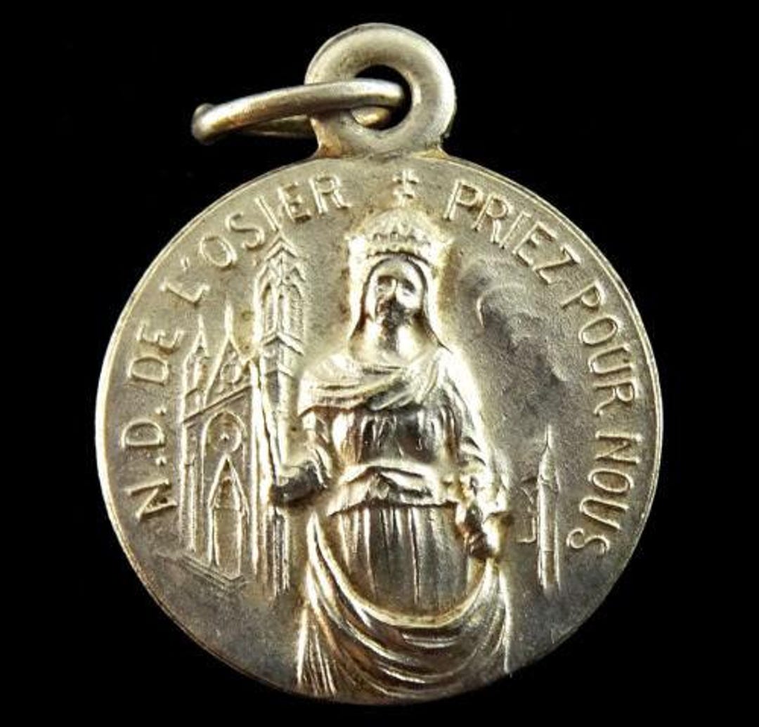 Notre Dame De L'osier Vintage Medal French Sacred Heart Jesus Lady of ...