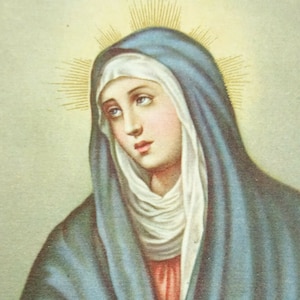 Vintage Holy Card NOS Virgin Mary Italy Vierge Marie Image Carte Pieuse