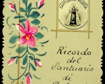 Sanctuary of Our Lady of Sorrows Postua Italy Handmade Souvenir Holy Card