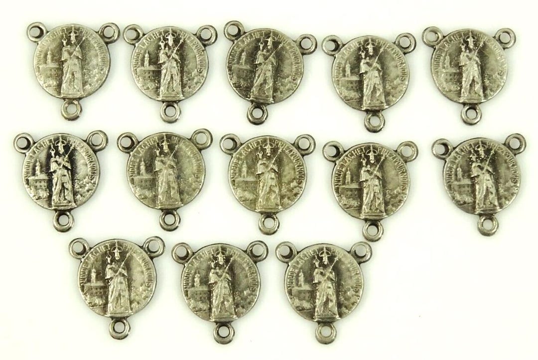 Our Lady of Laghet Vintage Rosary Center Medals Lot French Notre Dame ...