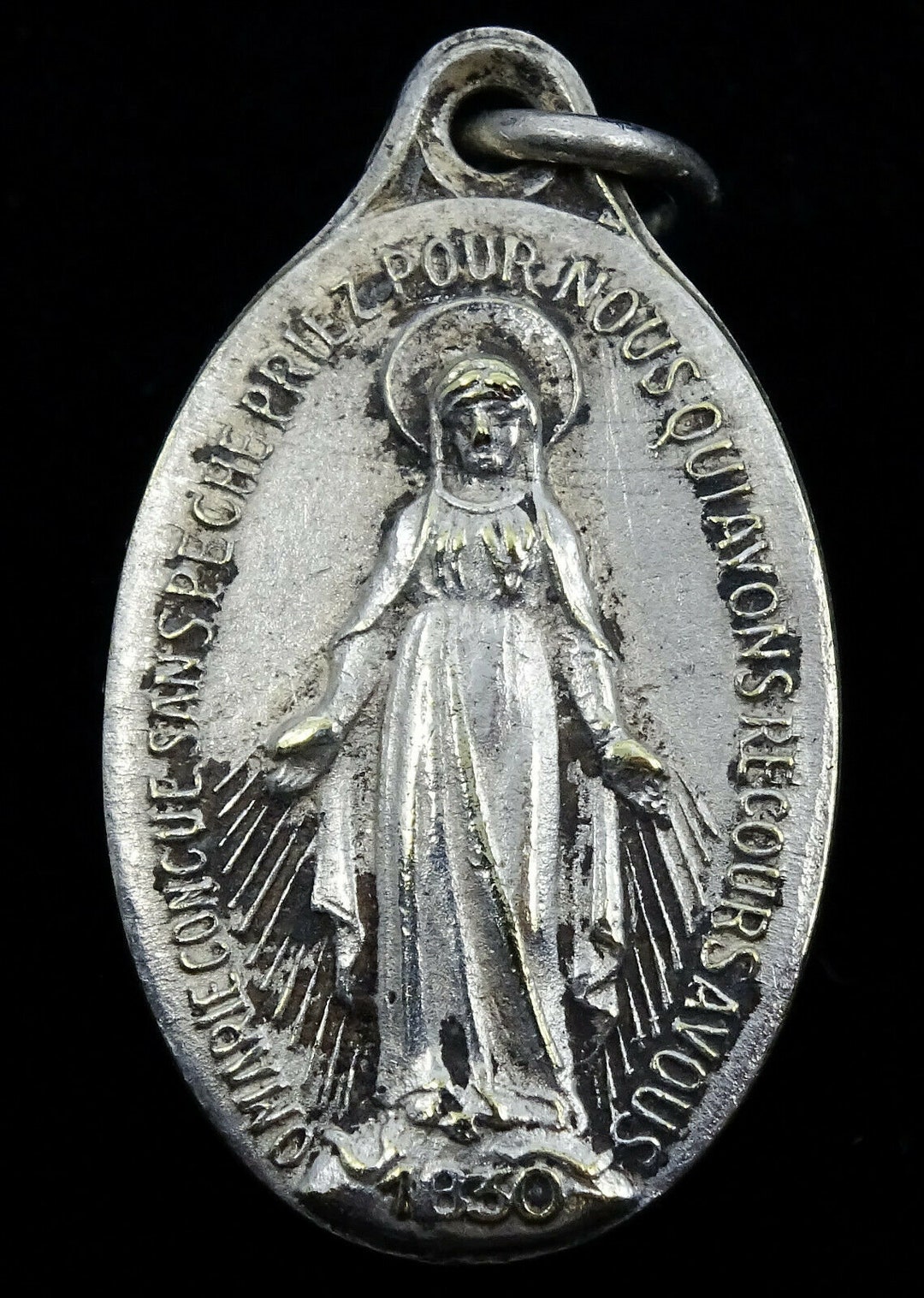Vintage Religious French Miraculous Medal Notre Dame De Mazieres ...