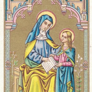 Carte Sainte-Anne Sainte-Anne vintage, dorure allemande