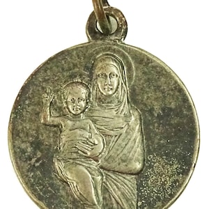 Our Lady of Fourviere Vintage Medal Medaille Notre Dame Nice Patina Karo Signed