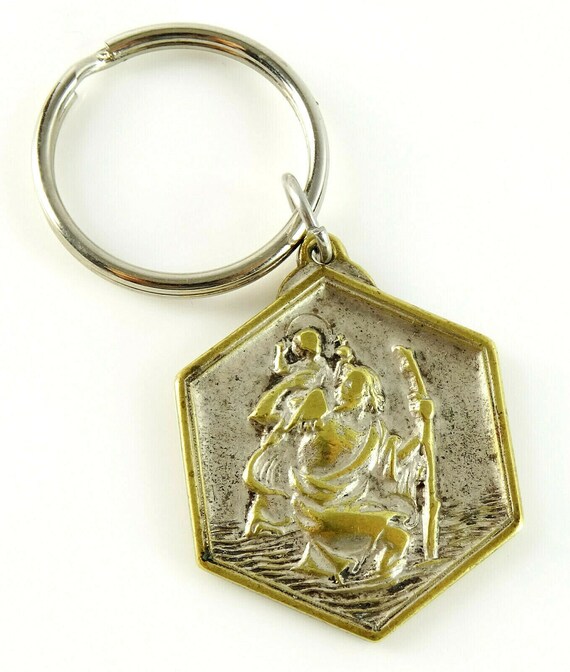 St christopher shop medal keychain