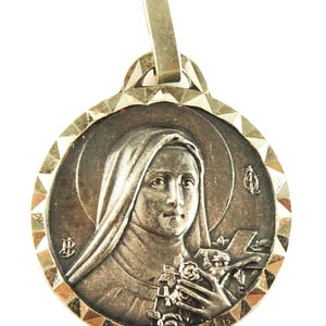 St Therese Lisieux Vintage Medal Pendant Amazing Patina Balme