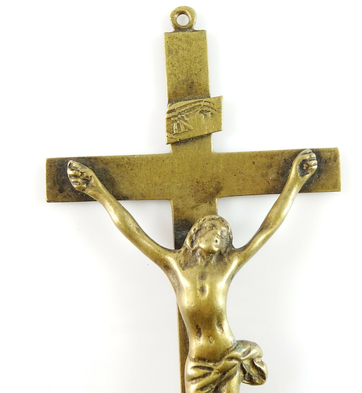 Vintage Brass Crucifix Large Pendant or Small Wall Cross Etsy