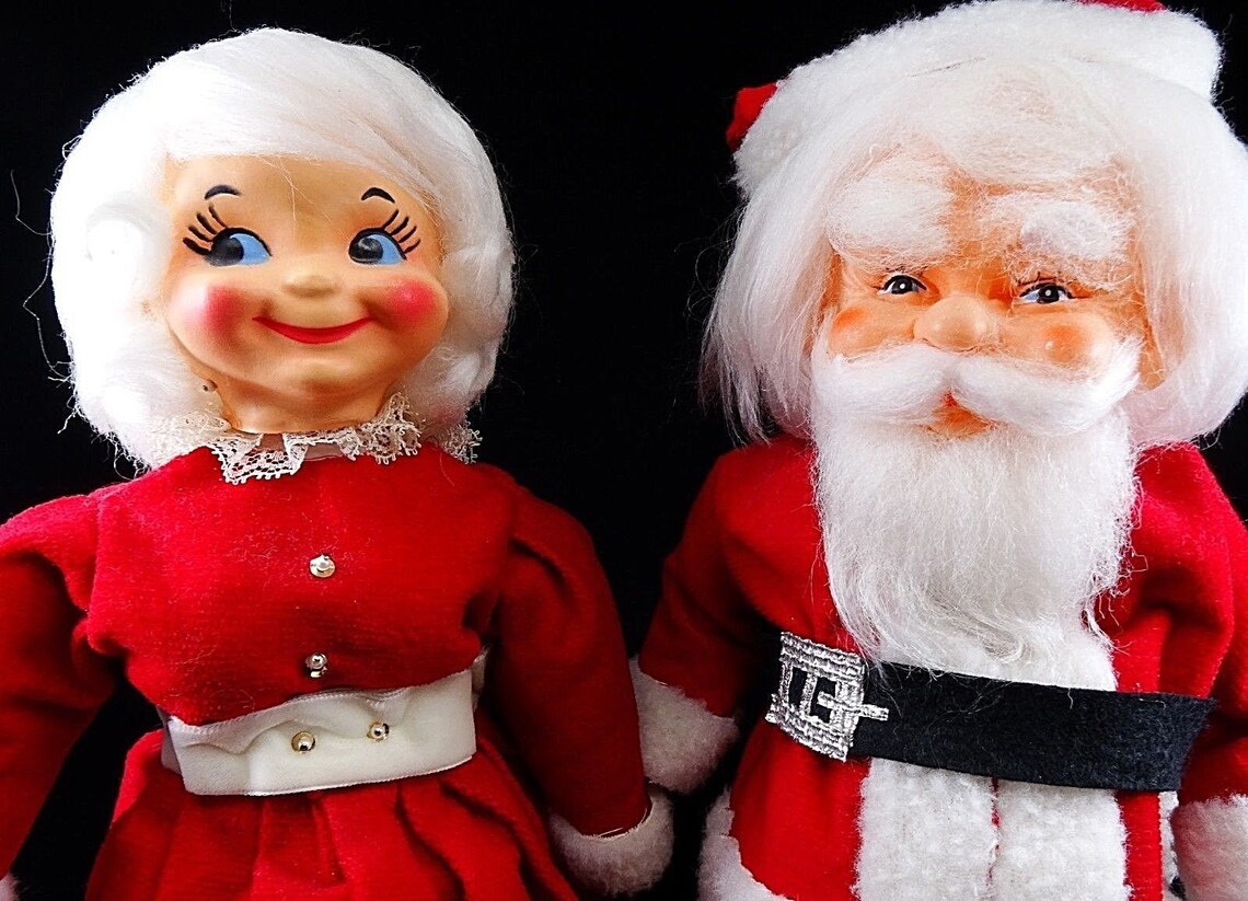 Vintage Dish Soap Bottle Dolls Santa and Mrs Claus Handmade Etsy