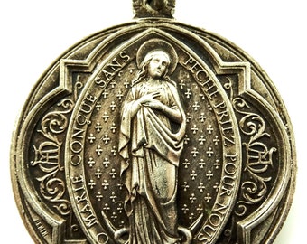 Penin Poncet Medal Children of Mary Enfants de Marie Large Thick Vintage