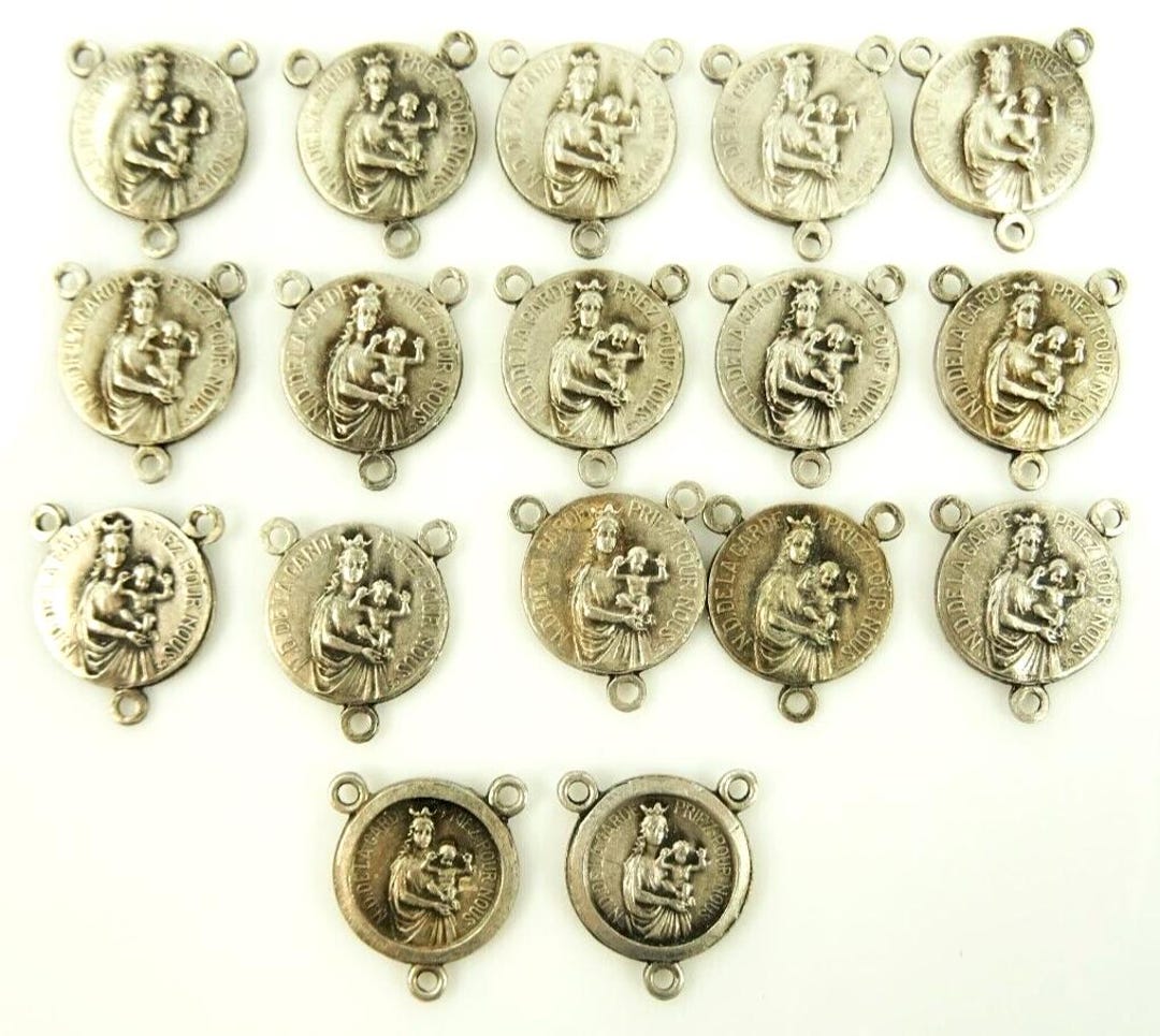 Our Lady of the Guard Vintage Rosary Center Medals Lot Notre Dame De La ...