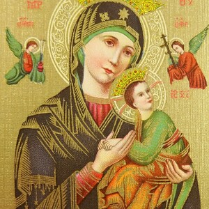 Notre-Dame du Perpétuel Secours Carte de Prière Latine Maria de Perpetuo Succursu