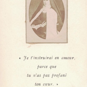 Words of God to Marie-Aimée de Jésus Carmelite Nun French Holy Card Vintage