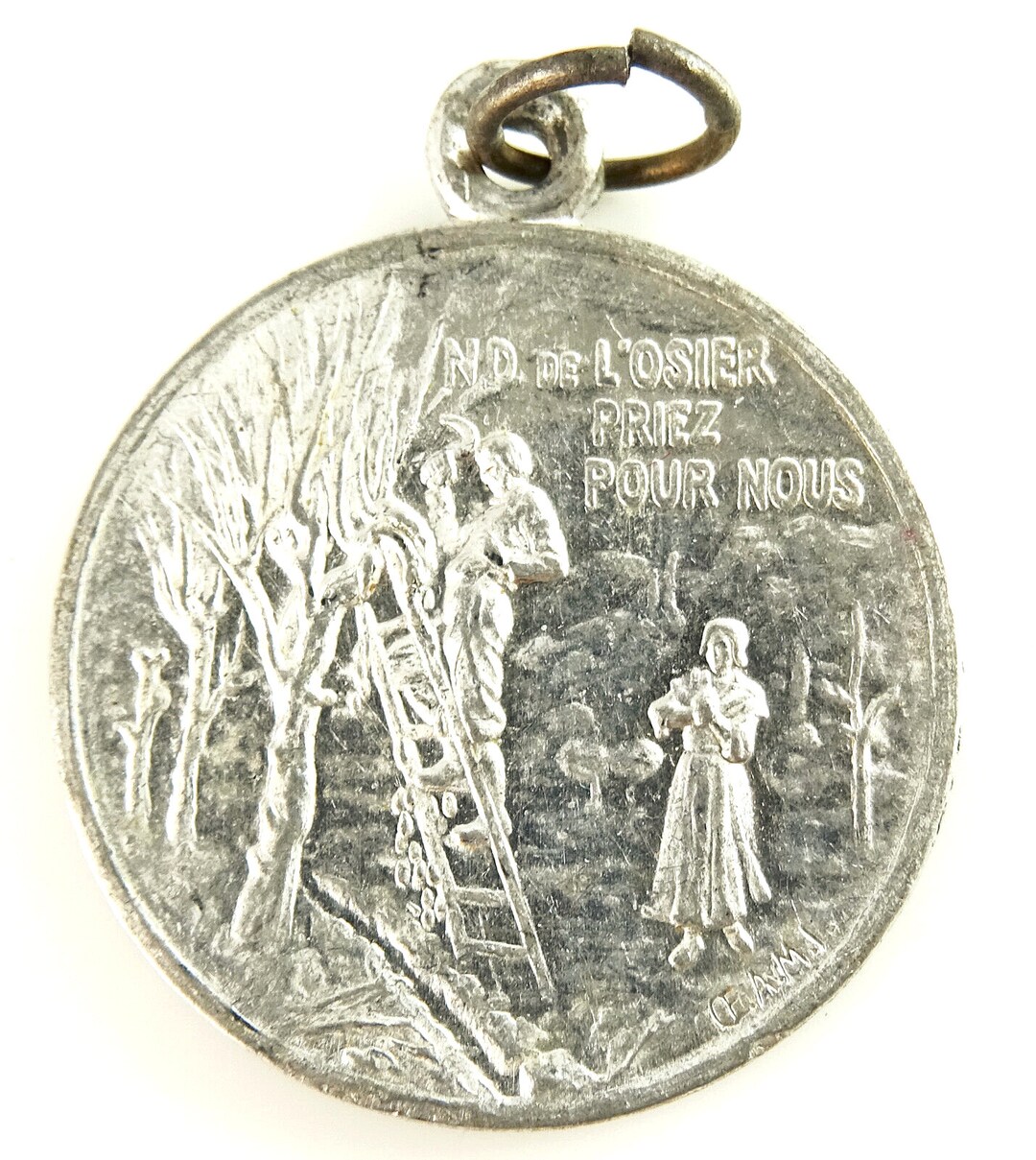 Notre Dame De L'osier Vintage Medal Pendant Marian - Etsy