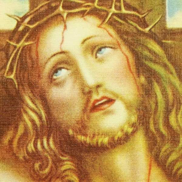 Vintage Holy Card Crucified Christ Ecce Homo Crucifixion Passion Jesus NOS USA