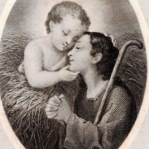 Carte Saint-Noël en dentelle antique pour la Nativité de Noël réconfortant une personne souffrante