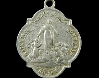 Antique Catholic Latin Medal Pendant 1800s Pius IX Virgin Mary Rome