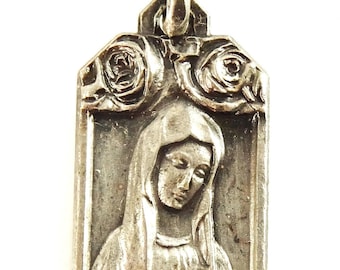 Our Lady of Banneux Vintage Pendant Medal Notre Dame Banneux Belgium Apparition