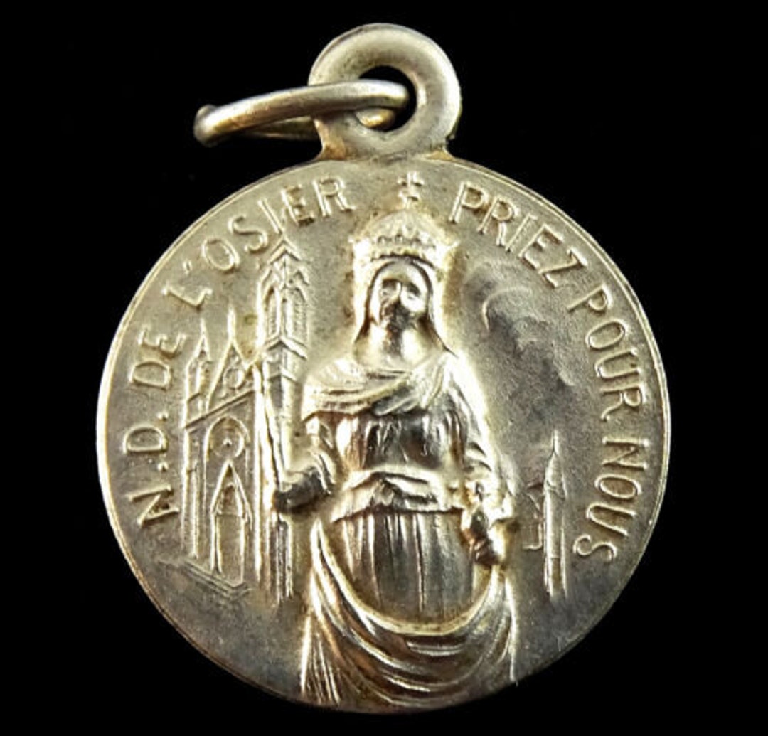 Notre Dame De L'osier Vintage Medal French Sacred Heart Jesus Lady of ...