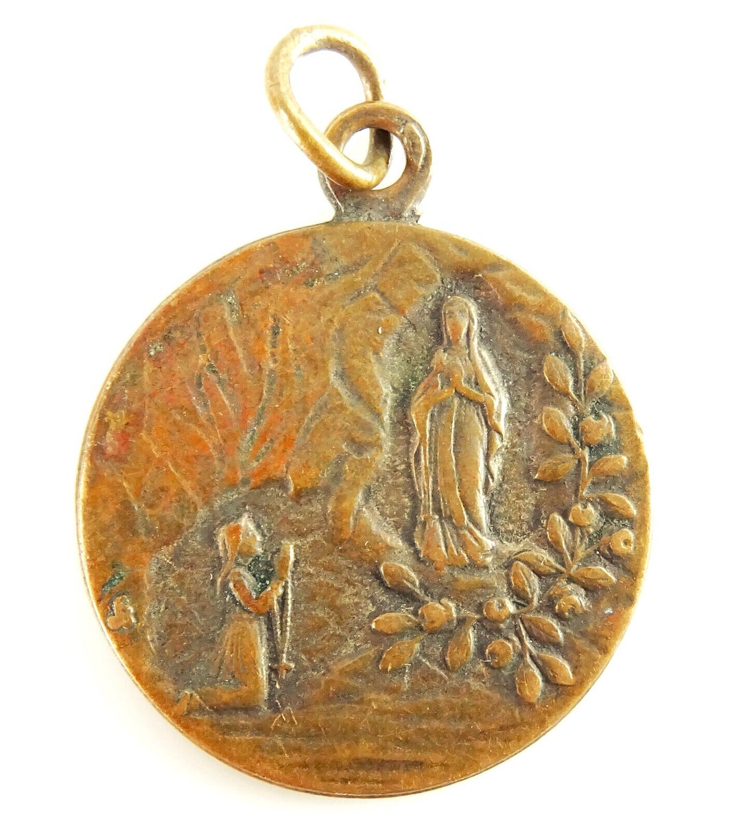 1908 Our Lady of Lourdes Centennial Medal Antique Pendant Notre Dame ...