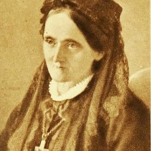 Carte sainte vintage moniale Louise-Thérèse de Montaignac de Chauvance