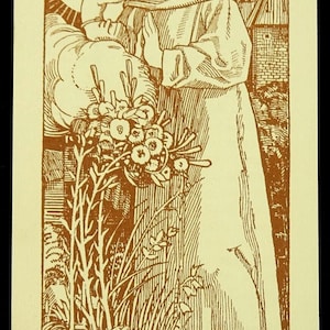 St Anthony Saint Antoine Vintage Holy Card Image Sepia German