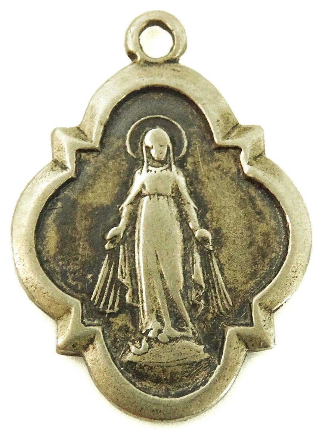 Virgin Mary Lourdes Vintage Pendant Medal Quatrefoil Immaculate ...