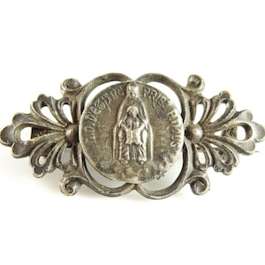 Notre Dame d&#39;Etang Antique Brooch Bar Pin Art Nouveau Our Lady of the Pond