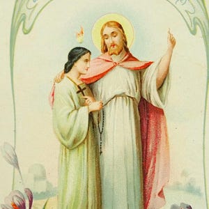 Don de l'avocat vintage Holy Card French Don de Conseil Chocolaterie Aiguebelle