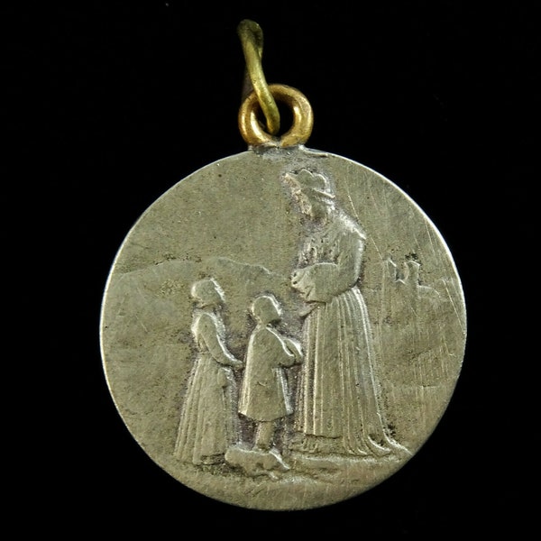 Médaille Pendentif Vierge De La Salette - Acier Inoxydable - Prière Au Dos