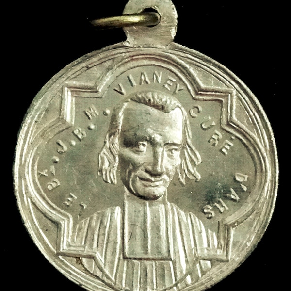 Blessed (now Saint) John Vianney St Philomena Antique Medal Aluminum Cure d'Ars